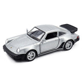 1:36 Porsche 911 Turbo Model Car Diecast Toy Cars Doors Open Pull Back Silver