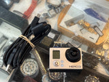 GoPro HERO3 Silver Edition action camera with front lens and status screen