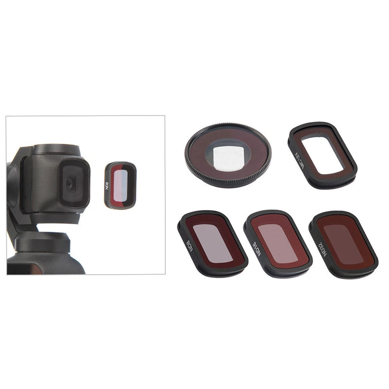 Camera lens filter set with 5 ND/UV/CPL filters and square adapter