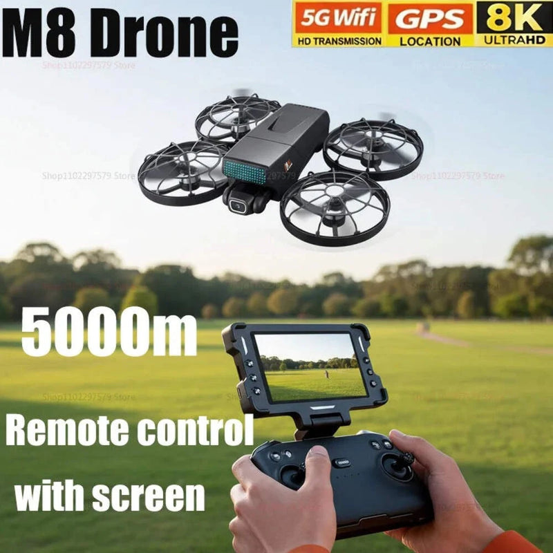 New Drones M8 GPS 8K HD Dual Cameras 360¡ã FPV 5G WIFI Brushless Motor Obstacle A