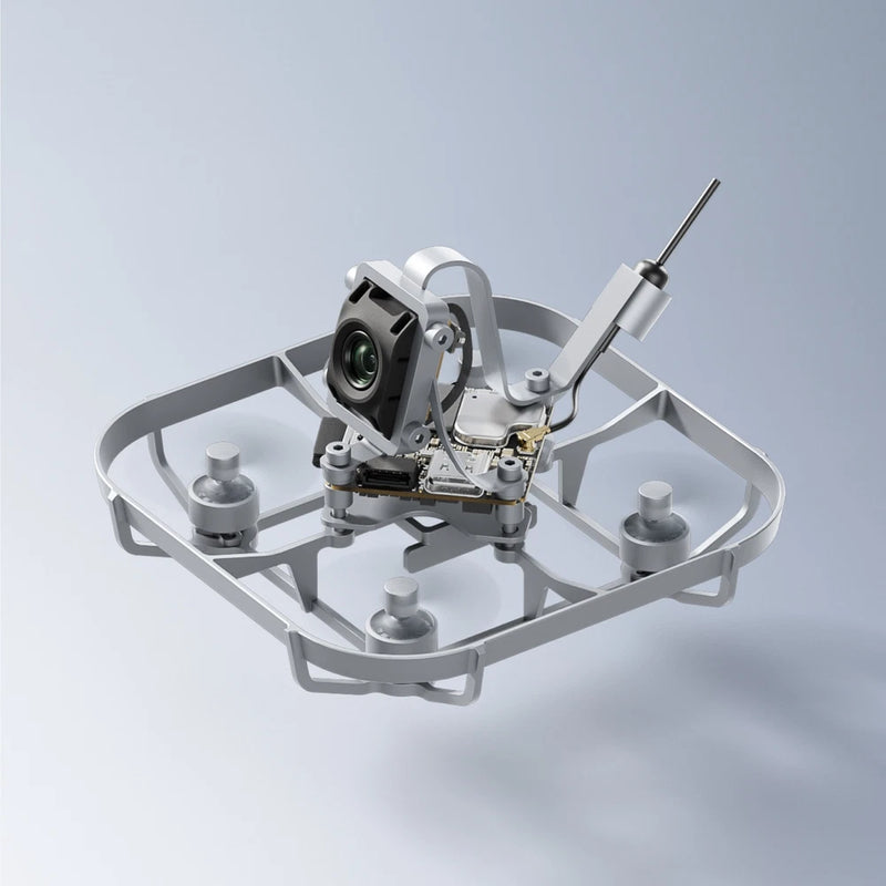 DJI O4 video transmission unit with dual antennas and mounted camera module