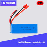 1Pcs 2000mAh 7.4V 25C Li-Ion Battery Banana Plug for X8C Remote control aircraft