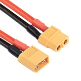 XT60 battery connector with red/black 12AWG silicone wires, socket terminals