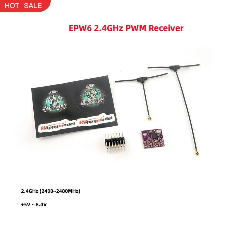 Happymodel ExpressLRS ELRS EPW6 TCXO 2.4GHz 6CH PWM RC Receiver for Drone 12dbm