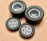 Resin 17/15 Scale inch Convo Pro Drag Wheels With Cheater Slicks 1/24, 1/25
