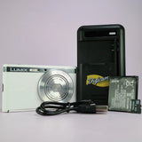 Panasonic Digital Camera Lumix DMC-XS1 16.1MP White Tested Full Working Set