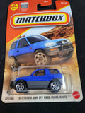 Matchbox 1997 Toyota RAV4 off-road blue die-cast car in blister pack