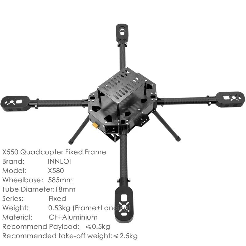 INNLOI X580 585mm Carbon Fixed Frame Quadcopter Body Multi Drone FPV