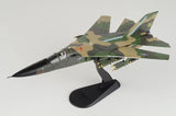 1/72 scale F-111A Aardvark model airplane with green camouflage and black display stand