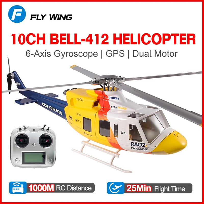 UPS Express Shippng- Fly Wing Bell-412 RC RTF Helicopter GPS 10CH ACE Controller