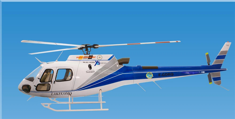 700 AS-350 White Blue Silver RC Helicopter Fuselage V2 Version with Mechanics