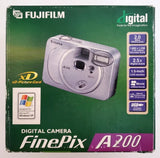Fujifilm FinePix A200 Digital Camera A Series 2.0 MP TESTED Manual Original Box
