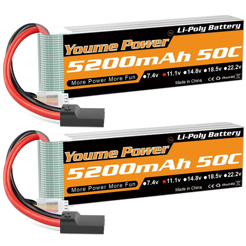 Nihewo 3S LiPo Battery 5200mAh Shorty 11.1V 50C RC Battery with Tr Plug Soft ... Battery