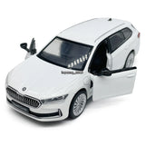 1:35 Skoda Superb IV Combi Model Car Diecast Toy Cars Toys for Boys Kids White