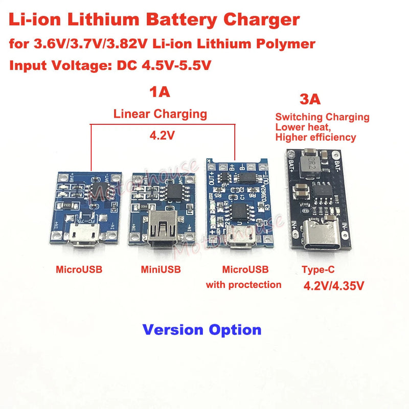 5V Micro/Mini USB-C Lithium Polymer Li-ion 18650 Battery Charger Charging Module