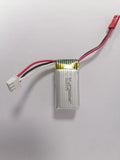 7.4V 380mAh LiPo RC drone battery pack with red/black lead connector