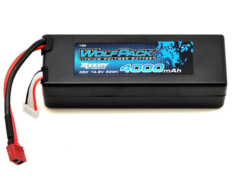 Black WolfPack Gen2 LiPo battery pack with hard case and wiring/connector