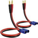 2 Pack Banana Plug Battery Charging Cord, 11.8 Inches EC5 Male Connector to Bana Converter