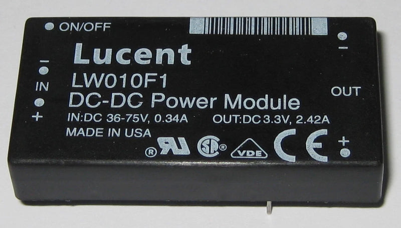 Lucent DC-DC Converter - 3.3V DC Output - 8 Watts - MW010F1 - 36-75V Input - USA