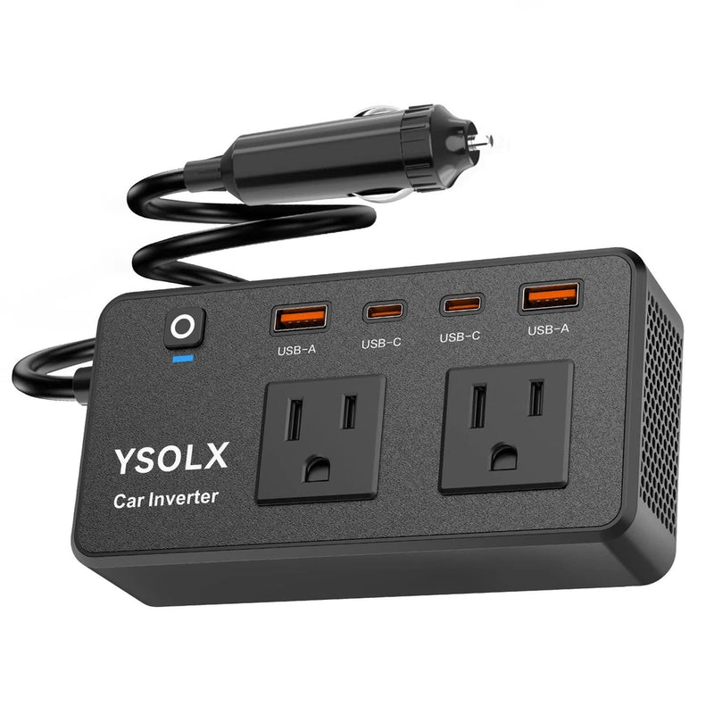 300W Car Power Inverter  Dual DC 12V to 110V AC Car Outlet Adapter to Wall Pl...