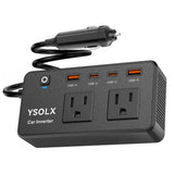 300W Car Power Inverter  Dual DC 12V to 110V AC Car Outlet Adapter to Wall Pl...
