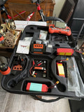 Orange splash drone 3+ with accessories in black hard carrying case