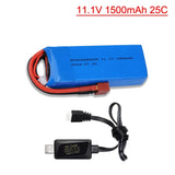 1PCS 11.1V 1500mAh 25C 3S Lipo Battery T plug For WLtoys V950 RC Helicopter Toys