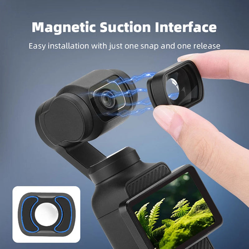 Magnetic lens filter adapter with blue alignment mark for DJI Osmo Pocket 3