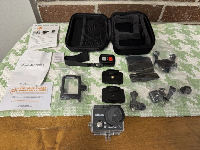 Dragon Touch Vision Portable Outdoor Action Video Camera Full Kit with Case