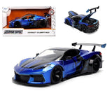 Jada 1:24 Hyper Spec Corvette C8 Liberty Walk Blue Diecast Model Car 36496-P13