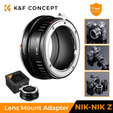 K&F CONCEPT lens mount adapter, black ring with silver mount and circular opening