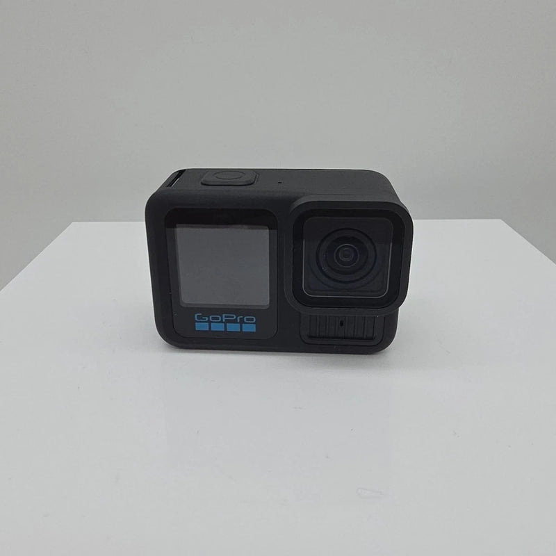 GoPro HERO action camera in black with front lens and dark screen