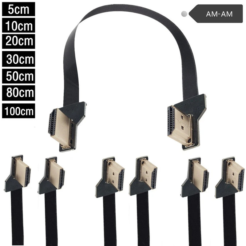 Left/Right Angled Flexible Flat FPV Gimbal Aerial Photography HDMI A Male Cable