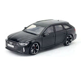 1:32 Audi RS6 Model Car Metal Diecast Toy Vehicle Doors Open with Light Black