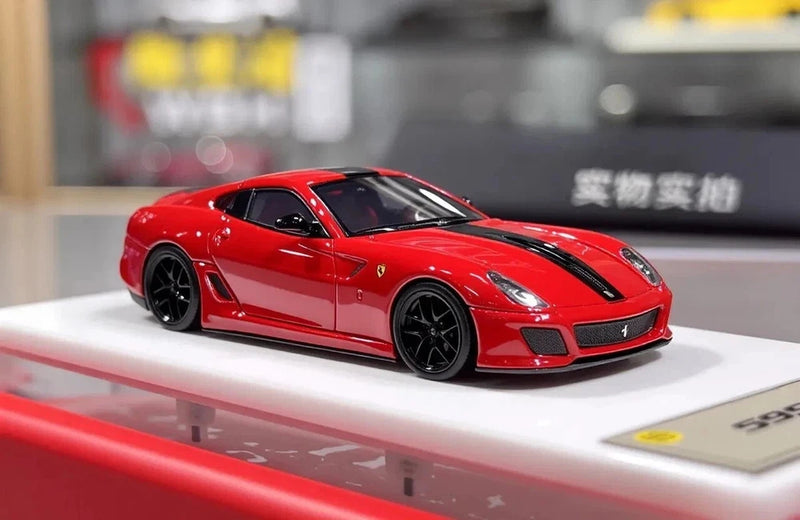 DMH 1:64 Ferrari 599 GTO Racing Sports Model Diecast Resin Car w/h Black Stripe