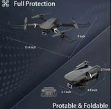 E99 Drone 50x Zoom Camera Foldable Easy to Fly 3 Speeds Stunt Drone