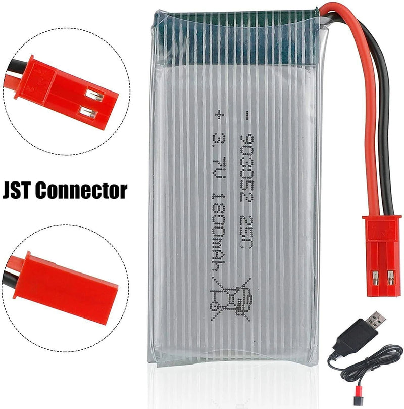 1800mah 1S 3.7V Lipo Battery 25C JST Plug w/ USB Charger for RC Drone Quadcopter