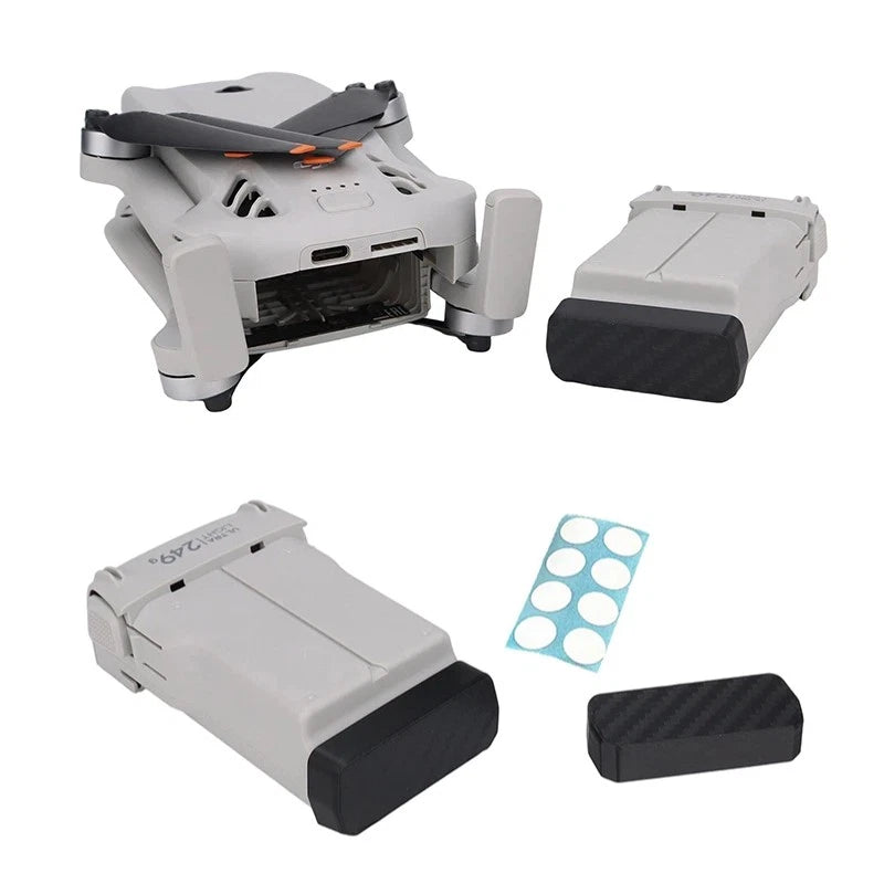 Battery port dust covers (2-piece), light gray caps with black end seals