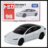 TOMICA 98 TESLA Model 3 1/63 TOMY 2024 DEC NEW MODEL DIECASR CAR White A