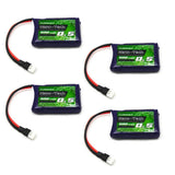 4pcs Turnigy Nano-Tech 500mAh 1S LiPo Battery Pack 3.7V 25C 50C Losi Connector P Battery