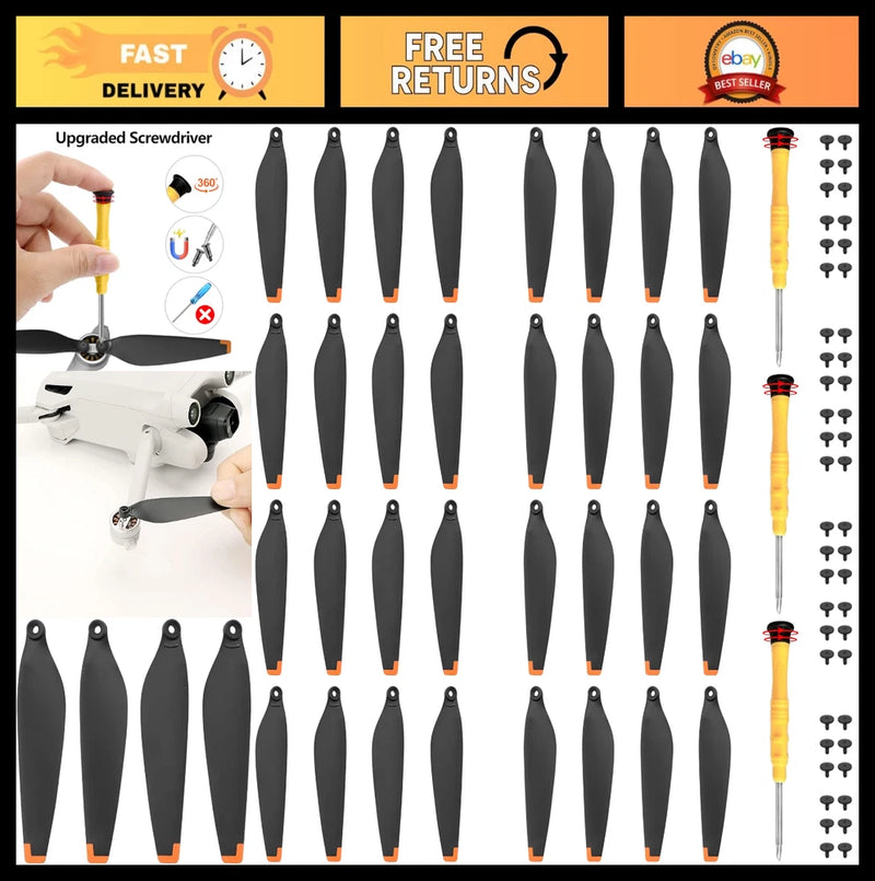 32 Pcs Low-Noise Quick-Release Drone Propellers for Mini 4 Pro & Mini 3 Pro