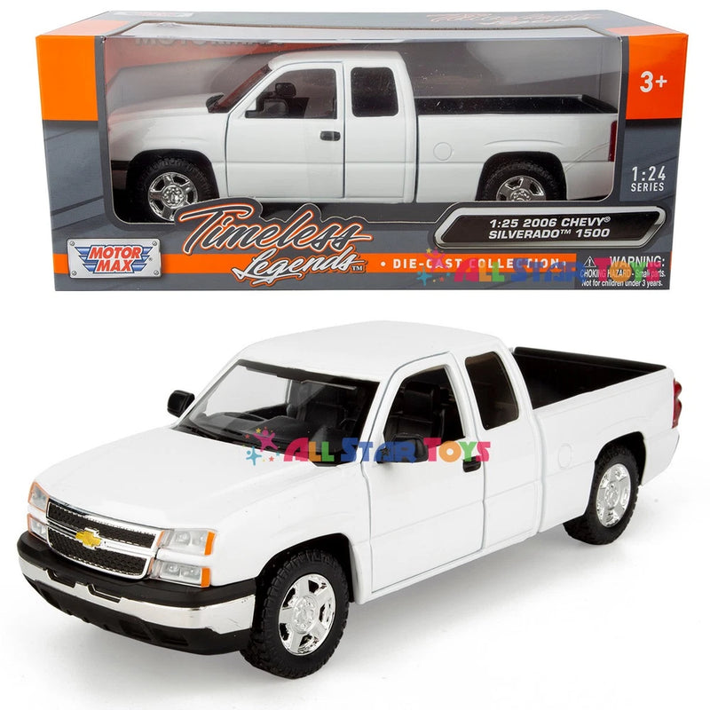 2006 CHEVROLET SILVERADO 1500 PICKUP WHITE 1/25 DIECAST MODEL BY MOTORMAX 79393
