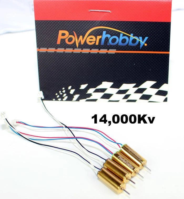 Gold brushless quadcopter motor, 14,000Kv, with wire leads