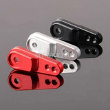 Aluminum steering servo arm horn with mounting holes, red and black anodized