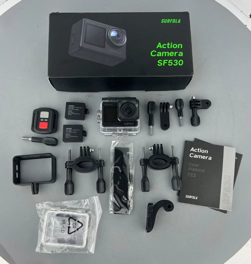 (Pa2) Surfola Action Vlog Wi-Fi Camera SF530 - 4K-Ultra HD 60FPS 24MP - Boxed