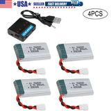 4x 3.7v 300mah Li-po Battery for FQ777 Udi U816 U830 Hubsan H107 Syma X11C Drone