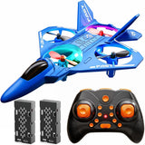 Upgraded RC Plane ABS Fighter Jet Drone for Kids, Mini RC Airplane with Throw-To