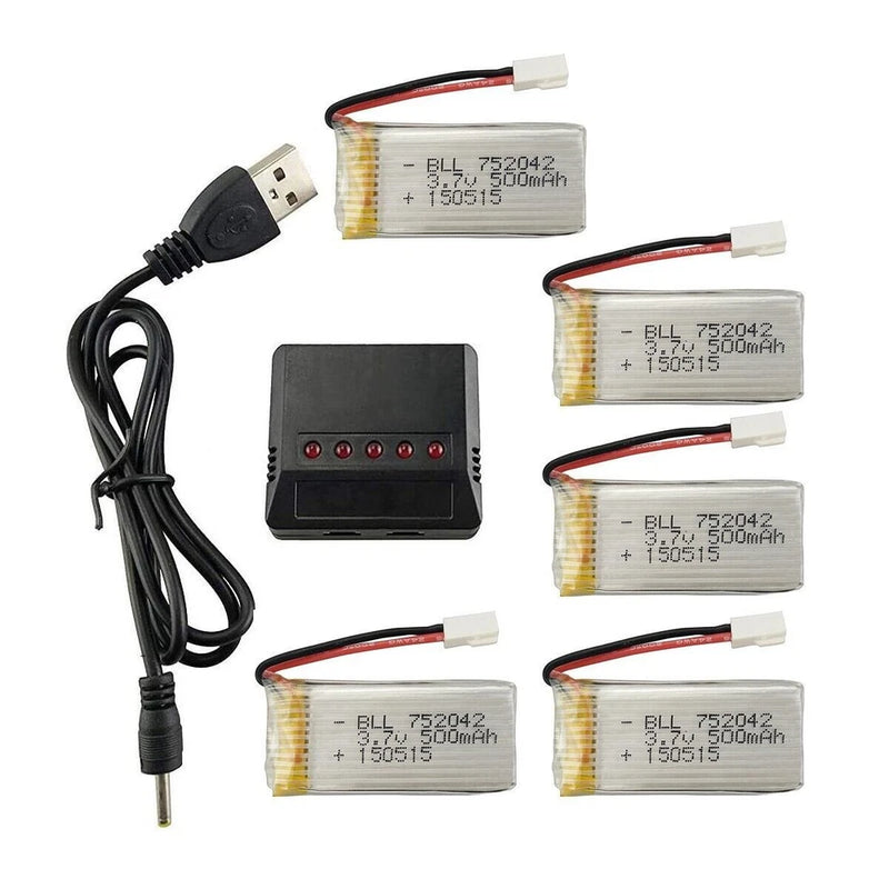 5PCS 3.7V 500mAh 25C Lipo battery for JJRC H31 H37 H6D Hubsan X4 FPV H107C H107D Battery