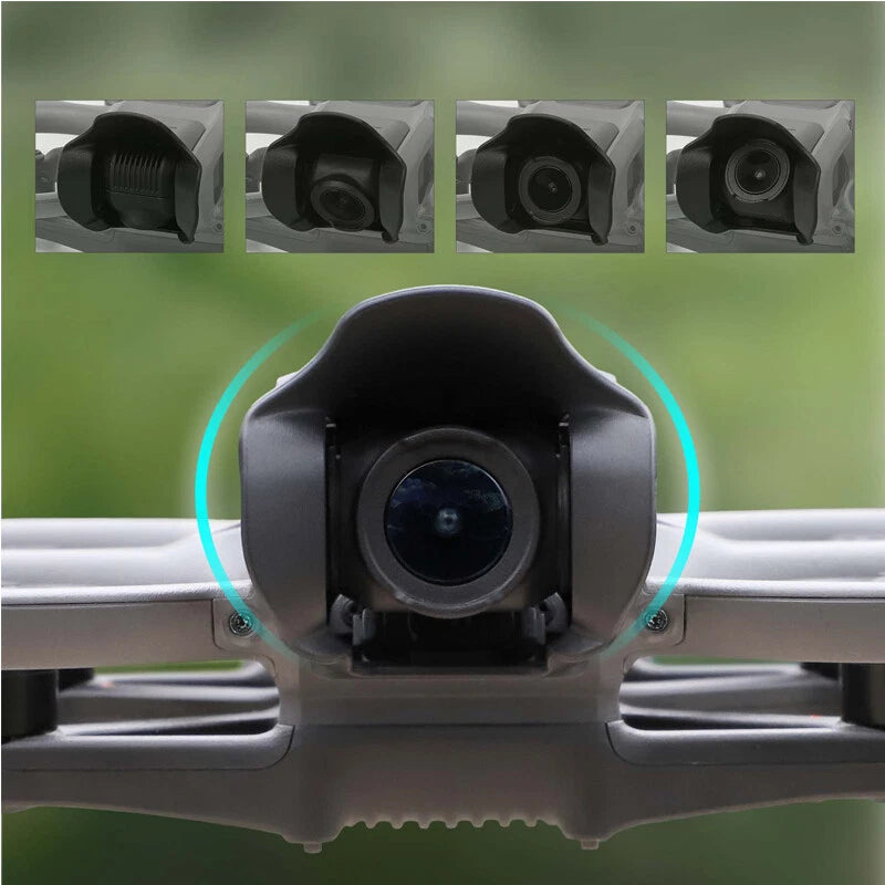 Black anti-glare drone camera lens hood with circular front opening