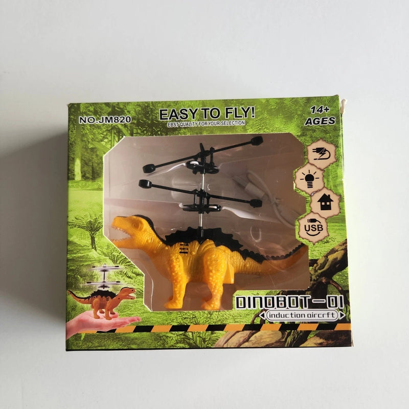 Dinobot Induction Aircraft Flying Dinosaur Toy Yellow T-Rex RC Drone NEW